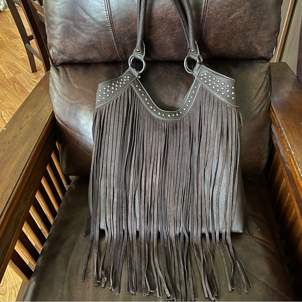 COPY - Shyanne bag with genuine leather fringe large with tons of pockets.
